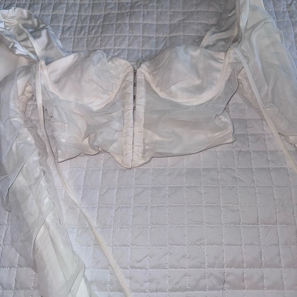 Oh Polly white corset long sleeve top / size 2 - Picture 3 of 4